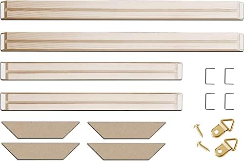 DIY Solid Wood Canvas Frame Kit with Stretch Bar - Customized Wooden Art Frames for Paintings - Easy-to-Build Canvas Stretching System - Wall Art & Oil Painting Accessories (12" x 20")