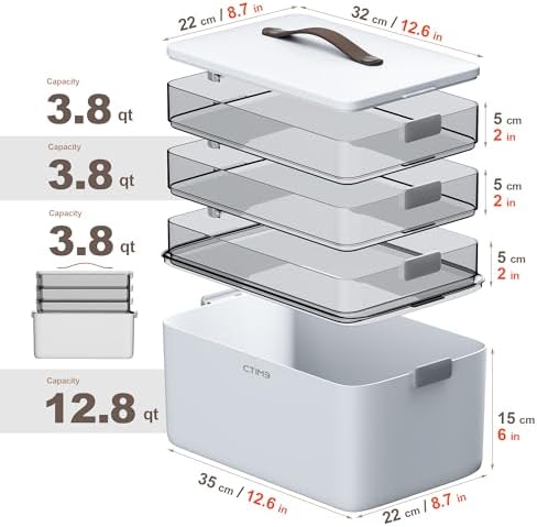 CTIME 4-Tier Medicine Organizer - Portable Medicine Cabinet with Handle