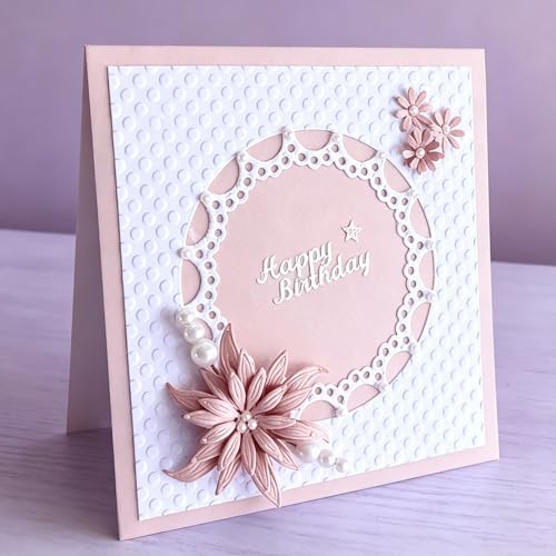 Lapoo Words Cutting Die for Scrapbooking - Durable, Cut Stencils for DIY Scrapbook Photo Album Decorative Paper Card, Card Making Supplies Party Wedding Decorations (Happy Birthday 3.1 x 3.1 in)