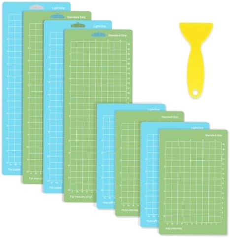 IModeur 8 Pack Cutting Mats - (4.5x6.5In, 4.5x12In) Green & Blue Cutting Mats for Cutting machine Accessories (4 Small & 4 Big Mats)