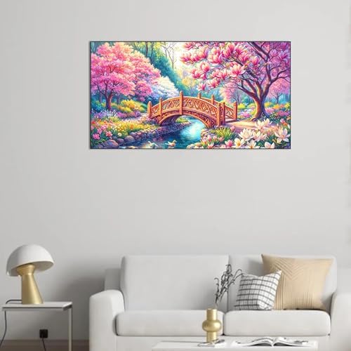 NFDPFUN Fantasy Landscape Large Diamond Art Kits for Adults,Nature Scenery Diamond Painting Kit,5D Full Round DIY Diamond Mosaic Kits,Diamond Art Painting,Diamond Dots for Beginner,31.5x15.7 inch