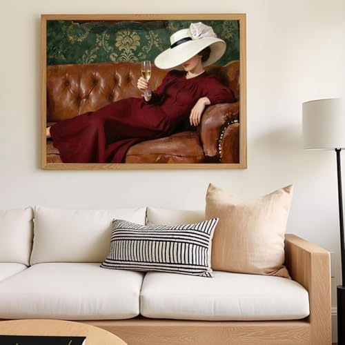 xcemhil Women Paint by Numbers Kit for Adults Beginner, Lady Acrylic Paint by Number Kits Suitable for Home Wall Art Decor Gifts 16x20 Inch