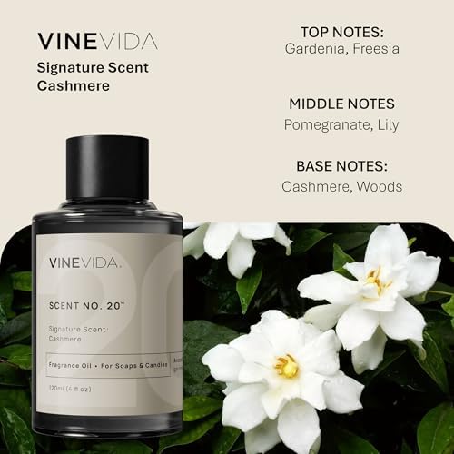 VINEVIDA [4oz] Cashmere Fragrance Oil for Candle Making and Soap Making - Premium Candle Scents for Soy Candles