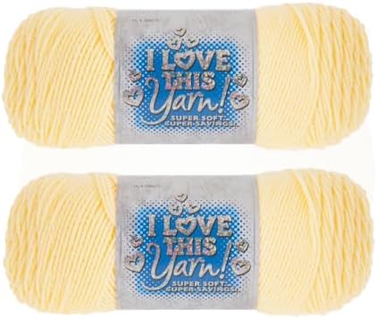 Hobby Lobby I Love This Yarn, 100% Acrylic, 340 Buttercup, Set of 2
