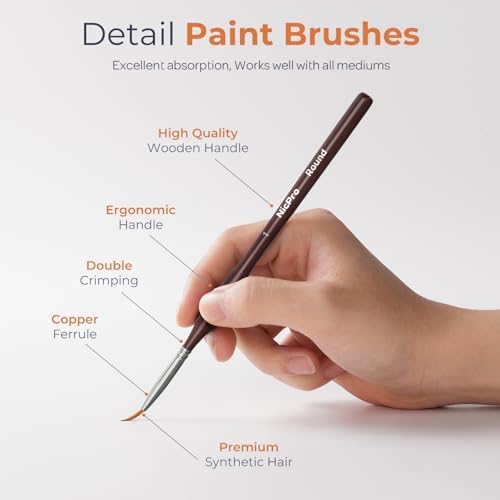 Nicpro 15 PCS Detail Paint Brushes, Miniature Paint Brushes for Detailing