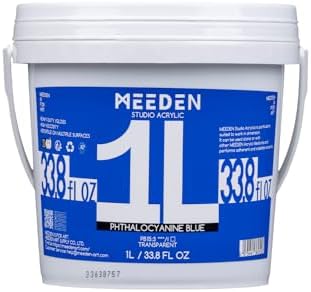MEEDEN Phthalocyanine Blue Acrylic Paint: 1L /33.8oz Heavy Body Paints