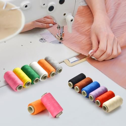 12 Color Sewing Thread Kit, Needle and Polyester Threads Small kit, with Needle Threader for Hand & Machine, DIY and Home
