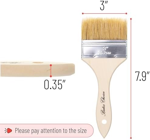 Bates- Chip Paint Brushes, 3 Inch, 12 Pack, Chip Brush, Brushes for Painting, Paint Brushes, Stain Brushes for Wood, Natural Bristle Paint Brush, 3 Inch Paint Brush, Chip Paint Brushes for Paint