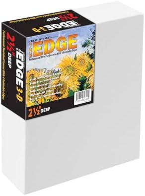 Creative Mark The Edge Deluxe Cotton 2-1/2 in. Deep Stretched Canvas for Painting, 30x30 6-Pack, 14oz. Primed Weight, Universal Archival Priming, Medium Tooth, Frameless Artwork Canvas for Painters