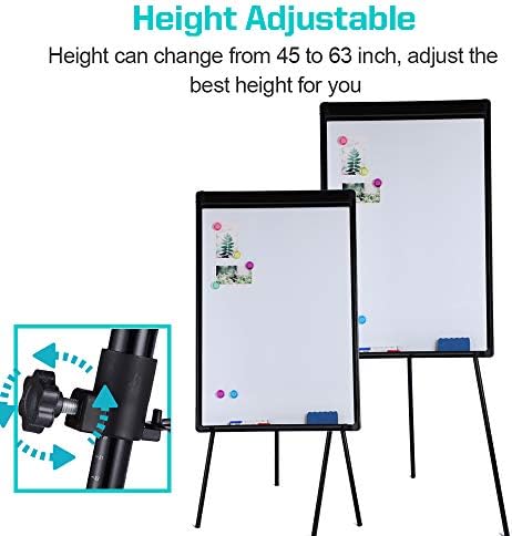 Magnetic Whiteboard Easel Dry Erase Board with Tripod Stand, 36"x24", Black