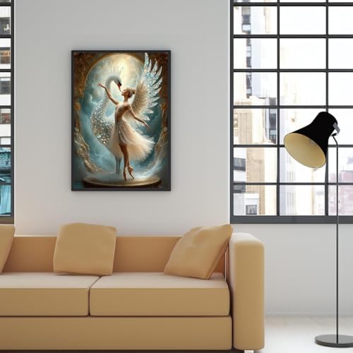 ILYUFO Diamond Art Kits for Adults Swan Dance DIY Diamond Painting