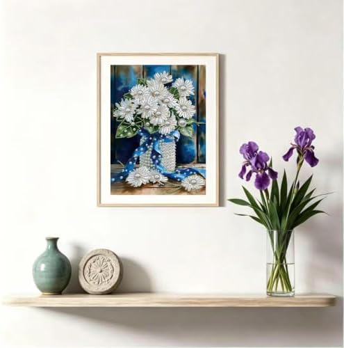 Daisy Pearl Painting Kits for Adults Beginner,Diamond Painting Kits 12x16In