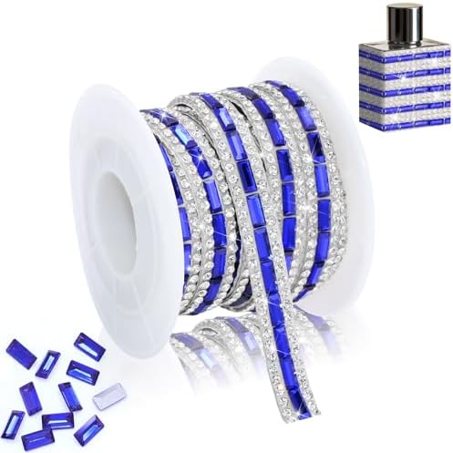 Blue Crystal Rhinestone Ribbon Royal 1 CM Wide Diamond Trim Sticker
