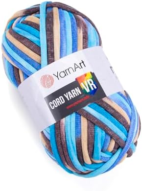 YarnArt Cord Rainbow Yarn - Cotton Polyester Crocheting and Knitting Yarn - Home Decoration Yarn for Baskets, Doormats, Rugs, Supla, Cushions, Blankets, Bags,Super Bulky #6, (1 Skein) (921)
