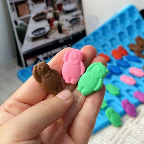 Gummy Bear Silicone Molds with Scraper - Perfect for Making Gummy Bears, Chocolates, Candies and Ice Cubes
