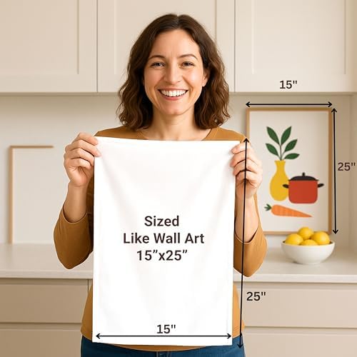 Flour Sack Kitchen Towels |Cotton Blank Towel | Tea Towel Crafting Embroidery| Thick Absorbent Quick Dry | Baking Bread Proofing Linen Cover White, 15"x25" - 12 Pack