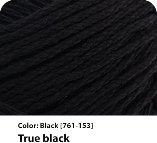 Lion Brand Yarn, 24/7 Cotton Yarn, Black, 1 Pack
