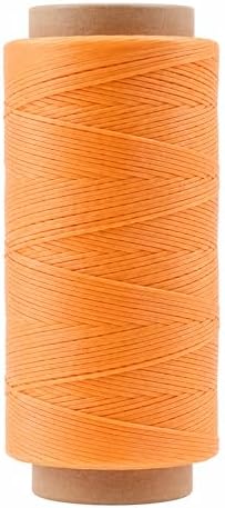 Mandala Crafts 210D 1mm Tangerine Flat Waxed Thread for Leather Sewing