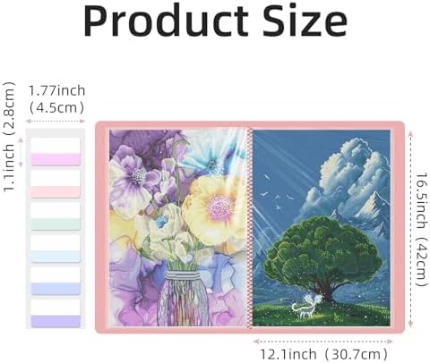 A3 Diamond Painting Storage Book, 60 Views Art Portfolio Presentations Folder with 30 Pages Protectors, 17.3x12.8in