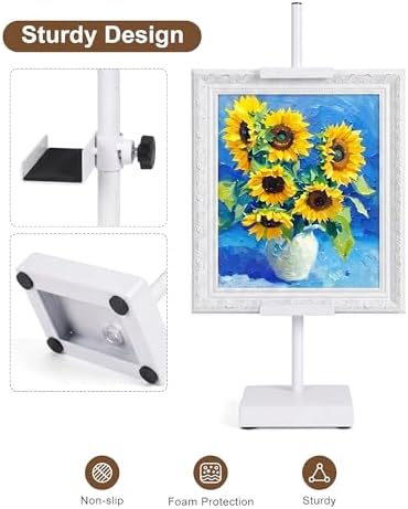 Adjustable Tabletop Easel Stand, White 17" H Easels for Display