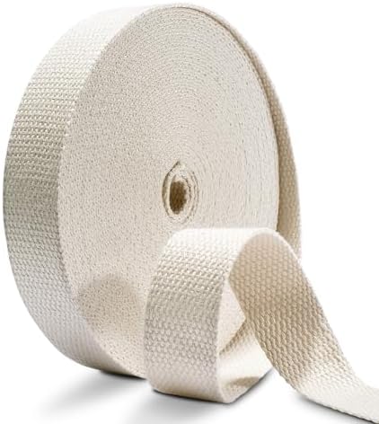 Cotton Webbing 1.5 Inch 12 Yards Natural Cotton Webbing Straps for Bags Handles, 1.5 Inch Weave Webbing for Cloth Tote Bag Straps Making,Cloth Belt, DIY Crafts Decoration (Natural)