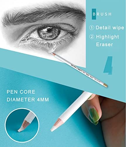 leuapl 6PCS Artist Eraser Pencils Wooden Sketch Highlight Painting Erasing Pen Student Limner