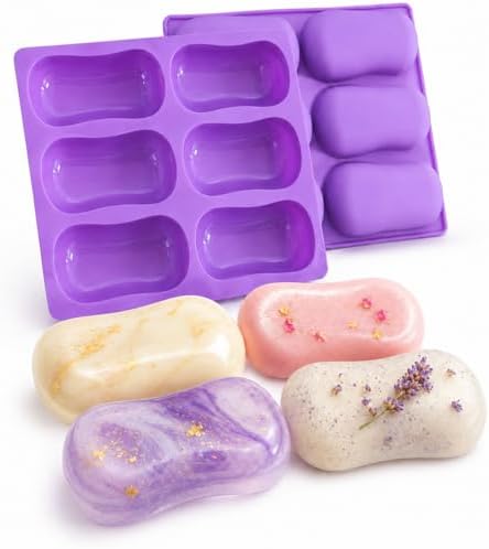 2Pack Soap Silicone Mold Pillow-Shaped Silicone Soap Mold Bath Bomb Mold Handmade Soap Making Mold 12-Cavity Silicone Mold Soap Mold for Soap Candle Lotion Bath Bombs Resin Wax Cake Chocolate Candy