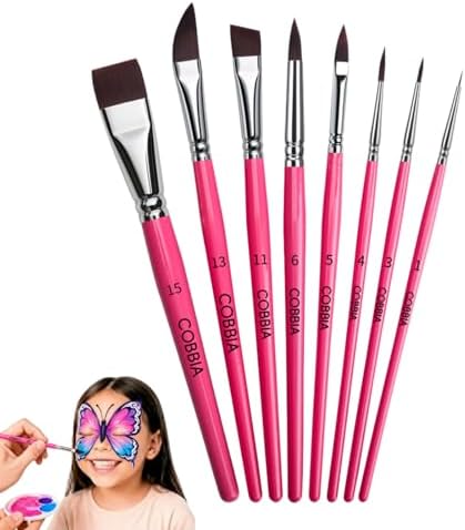 Face Paint Brush Set, 8pcs Artist Brushes for Body Face Painting,Acrylic Painting Watercolor Oil Gouache – Perfect for Artists, Performers, Party Makeup