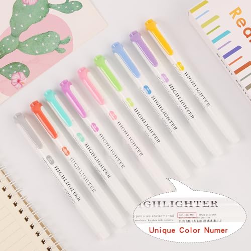 Pastel Highlighters - 10 Pcs Assorted Colors Dual Tip Real Mild Highlighter Markers, Chisel & Fine Tips for Bible Journaling, Note Taking, School Supplies, No Bleed