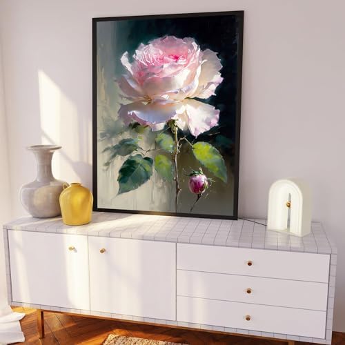 xackcme Rose Paint by Numbers for Adults, Flower Paint by Number on Canvas