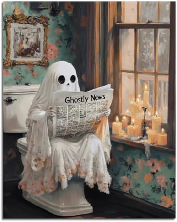 ICYANART Ghost Paint by Numbers Kit for Adults, Halloween Number Painting