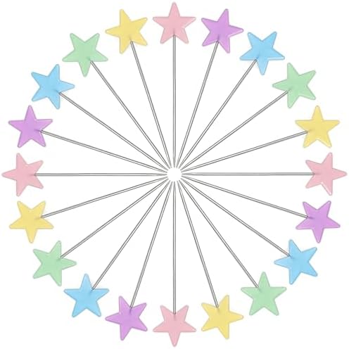 Elisel 200 pcs Multicolor Straight Pins Straight Quilting Pins Craft Positioning Pins Fixed Sewing Marker Needle for Crafting Dressmaker and Other Crafts Making (Pentagram)