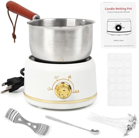 Deexun 500ml Wax Melting Pot for Candle Making with Stepless Heat Control