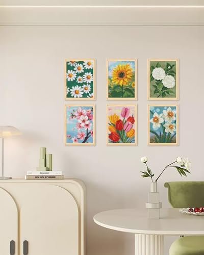 forever young Flowers Small Diamond Art Kits, 5x7 Inch Canvas