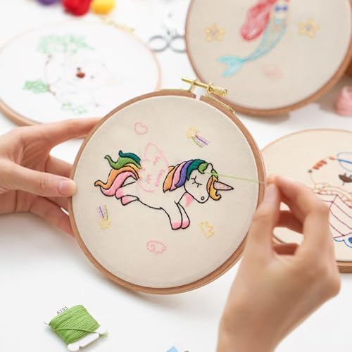 10 PCS Beige Natural Cotton Embroidery Fabric Cloth (5.9 × 5.9 Inch)