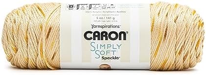 Caron Simply Soft Speckle Acrylic Yarn for Crocheting, Honeycomb, 3-Pack