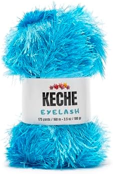 Eyelash Fun Fur Yarn - Premium Soft Crochet Yarn DIY Hand Knitting 100% Polyester 175 Yds 3.53 Oz - Turquoise