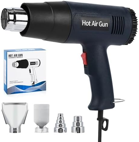 Heat Gun 1800W, Handed Hot Air Gun with 4 Nozzles for Crafting | Fast Heating 122°F-1202°F, 5.25FT Ultra-Long Cable Portable Heat Gun for Shrinking Wrapping PVC, DIY Embossing