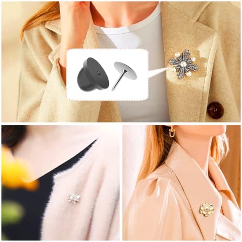 JANYUN 120 Pairs Rubber Blank Pin Backs Butterfly Clutch Backings Holder