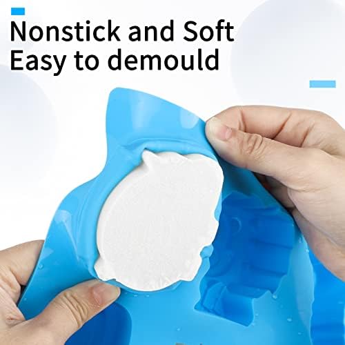 Beasea Animal Soap Molds, 2 Pack Large 3D Silicone Mat Chocolate Cake Candy Cookie Baking Making Clay Ice DIY Hard Resin Gummy Cube Tray Set Decoration Handmade Craft Bear Shape