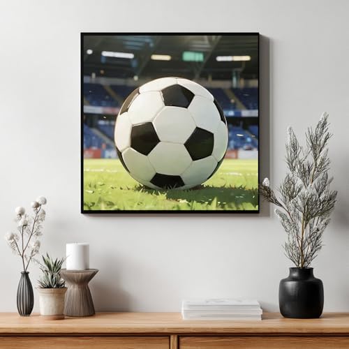 CRZMODE Soccer Paint by Numbers Kit for Adults, Soccer Paint by Numbers for Adults, Acrylic Painting Crafts for Home Decor Gift (16x16inch)