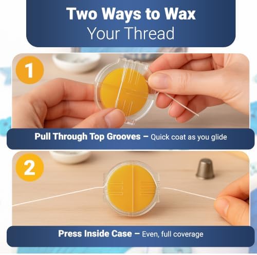 Thread Wax and Thread Conditioner - for Sewing and Gloss Threads Waxer. Magic Conditioner for Hand Sewing Embroidery. Hand Quilting Supplies to Strengthen and Reduce Knots