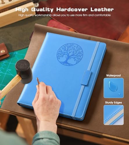 Biuwory B5 Leather Journal Notebook, 256 Lined Pages, Hardcover 7.8"×10.2" | Large Vintage Journal for Women Men,Work,School,Business,Travel Diary,Note taking,College Ruled Writing,Daily Journaling