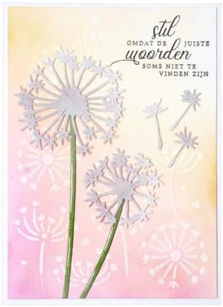 Scrapbooking Die-Cuts, Layer Frame Net Set Metal Cutting Dies for Card Making, Paper Craft Template, Background Embossing Stencils, DIY Album Décor (Dandelion-6.9x12.9cm)