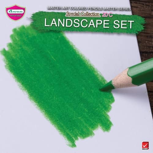 MASTERART Colored Pencils Master Series 20 Colors in Special Collection for Kids and Adults Coloring (LANDSCAPE SET)