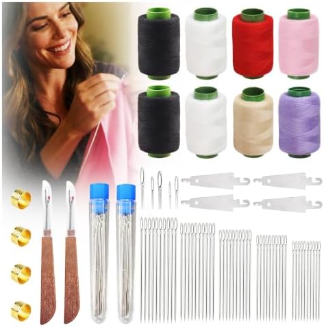 70PCS Big Eye Steel Sewing Needles Kit, Stainless Set for Hand Sewing