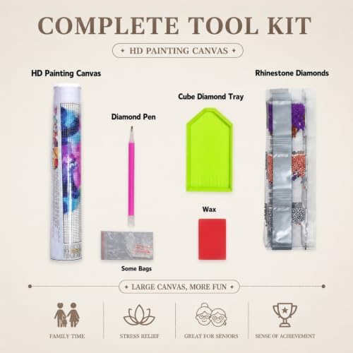 DOTSTART Rustic Fall Diamond Art Kits for Adults, Autumn Full Drill Gem Art