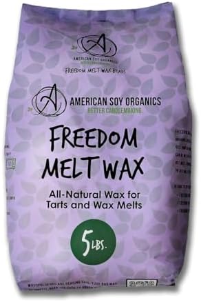 American Soy Organics Freedom Soy Melt Wax for DIY Candle Making, 5 lbs