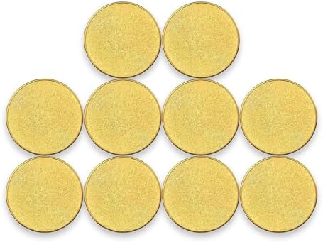 Blank Coins for Laser Engraving Blank Challenge Coins Bulk, Zinc Alloy Engraving Coin Blanks, Metal Stamping Blanks 40mm Diameter with Plastic case for DIY Crafts (Gold-10pcs)