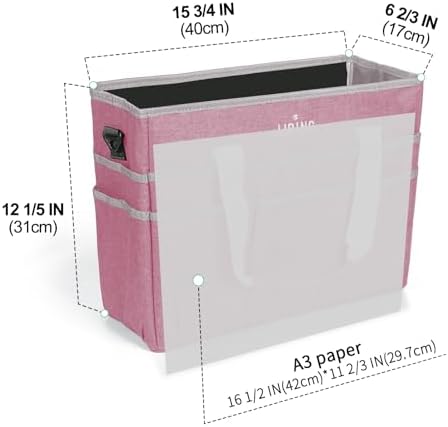 JJRING Craft Organizer Tote Bag Large Art Storage Caddy Pink | With Multiple Pockets For Sewing, Scrapbooking, School, Medical, And Office Supplies